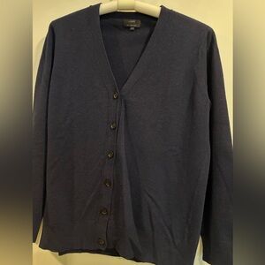 J. Crew cashmere blend cardigan in navy blue